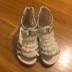 Girls white sandals size 10